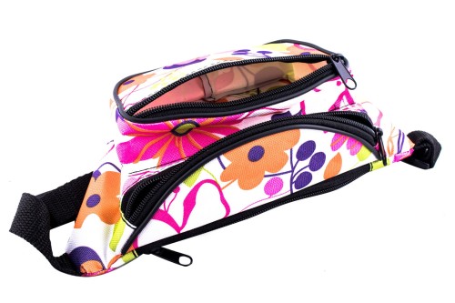 nerka, saszetka na biodro, kwiaty