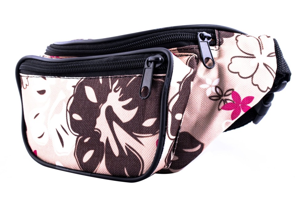 nerka, saszetka na biodro, kwiaty