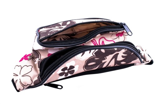 nerka, saszetka na biodro, kwiaty