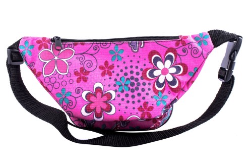 nerka, saszetka na biodro, kwiaty