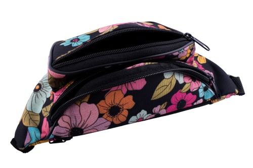 nerka, saszetka na biodro, kwiaty