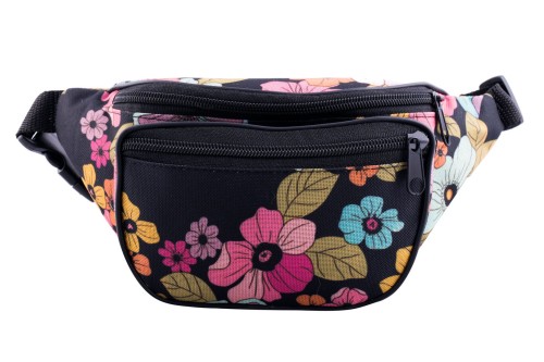 nerka, saszetka na biodro, kwiaty