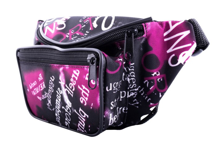 Nerka, saszetka na biodro nieprzemakalna napisy