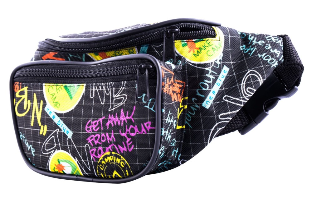 nerka, saszetka na biodro, napisy