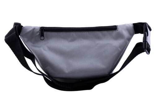 nerka, saszetka na biodro, metaliczna, srebrna