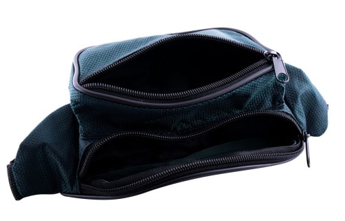 nerka, saszetka na biodro, metaliczna, zielona