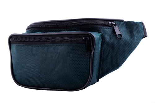 nerka, saszetka na biodro, metaliczna, zielona