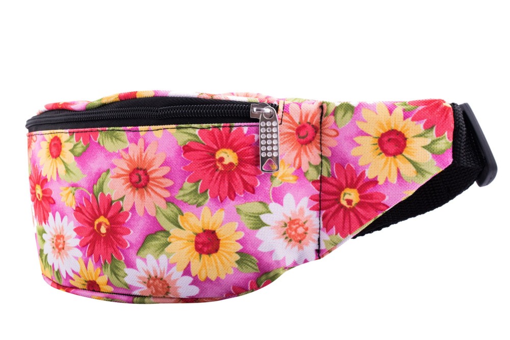 Nerka XL, Duża saszetka na biodro kwiaty