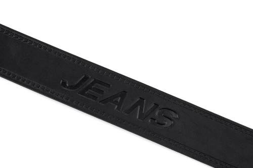 Pasek skórzany, czarny, JEANS