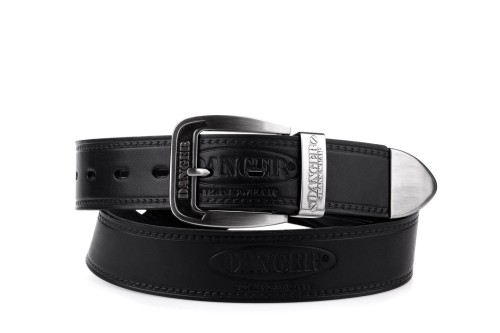 Pasek skórzany, czarny, DANGER Jeans Wear