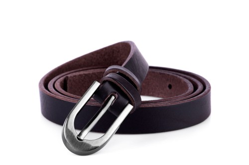 Klasyczny pasek damski ze skóry, brązowy