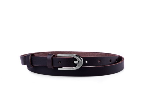 Klasyczny pasek damski ze skóry, brązowy