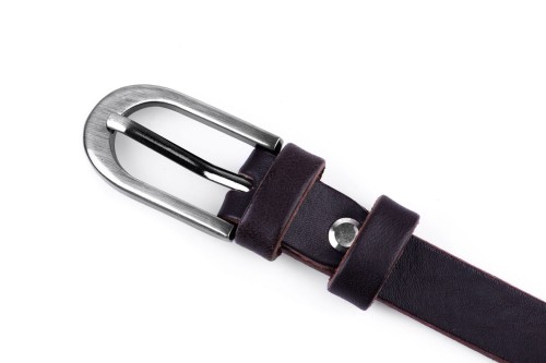 Klasyczny pasek damski ze skóry, brązowy