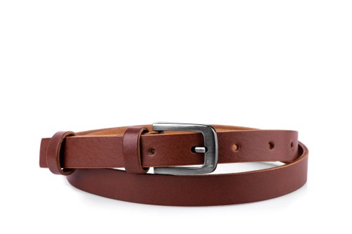 Klasyczny pasek damski ze skóry, rudy
