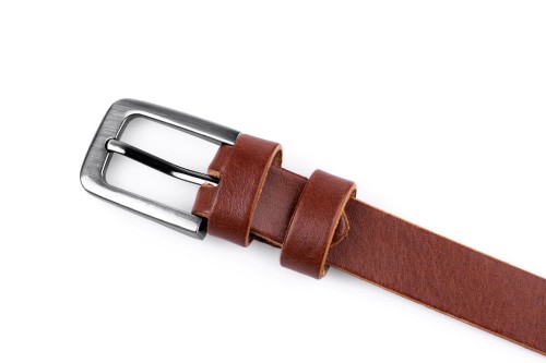 Klasyczny pasek damski ze skóry, rudy