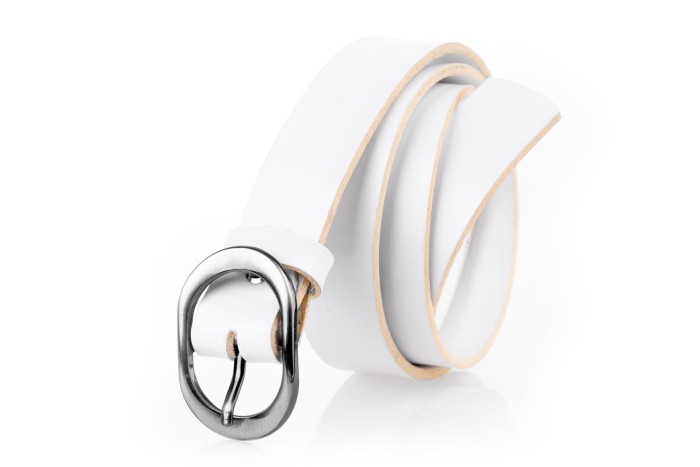 Pasek damski skórzany klasyczny biały 3 cm paczka 10szt