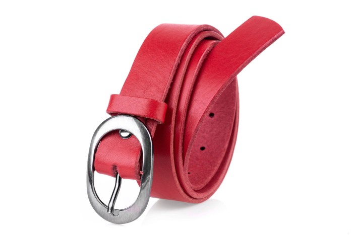 Pasek damski skórzany klasyczny czerwony 3 cm paczka 10szt