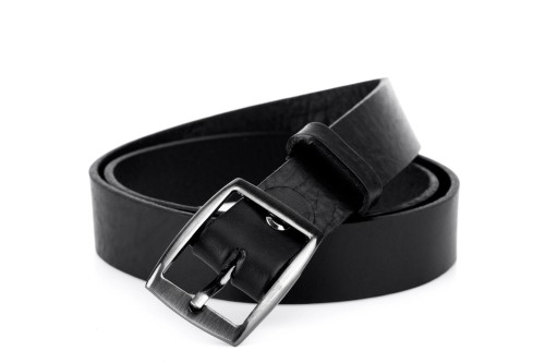 Klasyczny pasek damski ze skóry, czarny