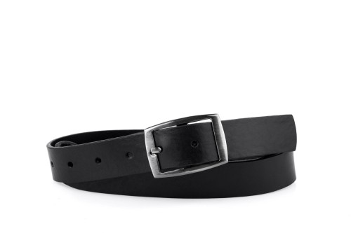 Klasyczny pasek damski ze skóry, czarny