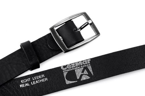 Klasyczny pasek damski ze skóry, czarny