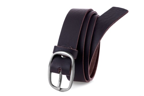 Klasyczny pasek damski ze skóry, brązowy