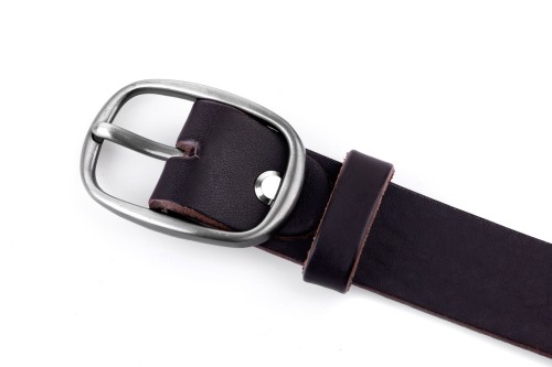 Klasyczny pasek damski ze skóry, brązowy