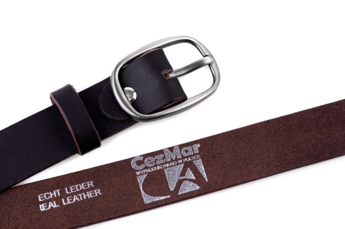 Klasyczny pasek damski ze skóry, brązowy