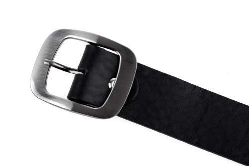 Klasyczny pasek damski ze skóry, czarny
