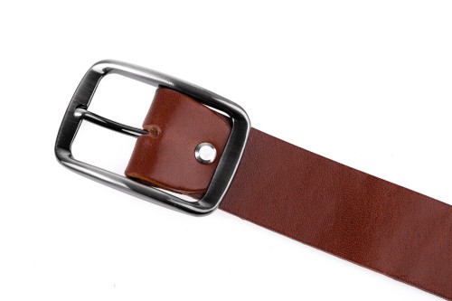 Klasyczny pasek damski ze skóry, koniak