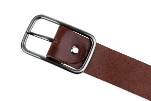 Klasyczny pasek damski ze skóry, brązowy