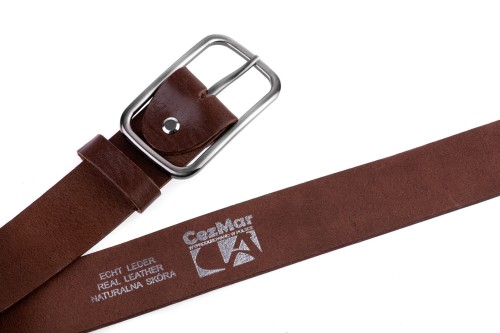 Klasyczny pasek damski ze skóry, brązowy