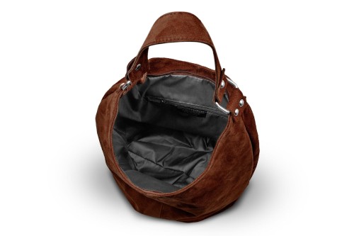 Torba Skórzana Vera Pelle Zamszowy Worek Brązowa