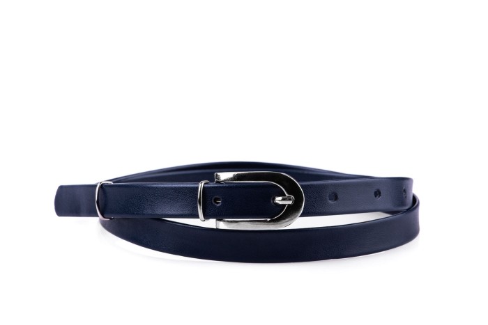 Pasek damski klasyczny granatowy mat 1,5 cm