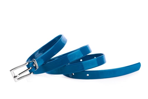 Pasek damski klasyczny lazurowy lakier