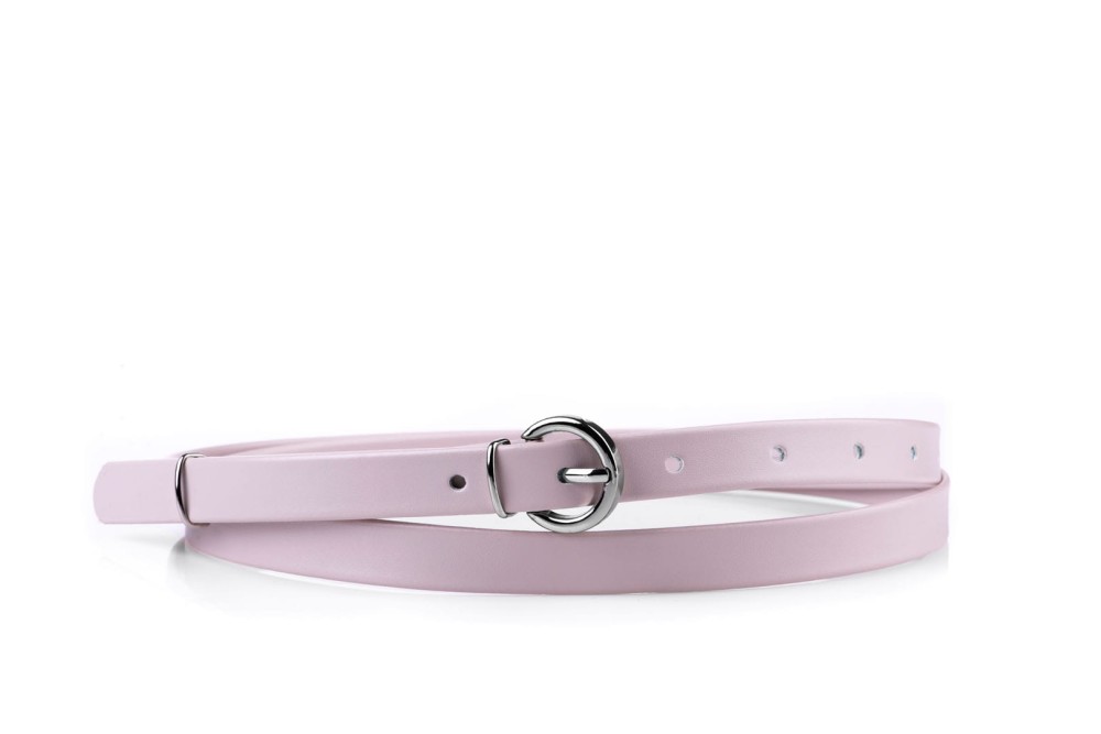 Pasek damski klasyczny pudrowy róż mat