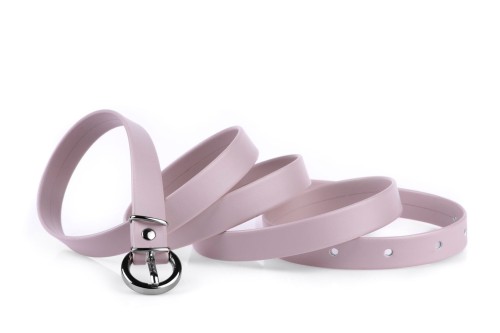 Pasek damski klasyczny pudrowy róż mat