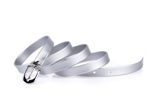 Pasek damski klasyczny srebrny
