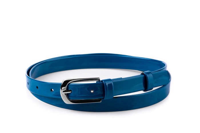 Pasek damski klasyczny lazurowy lakier 2 cm