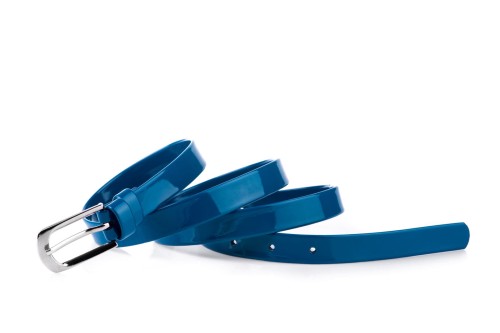 Pasek damski klasyczny lazurowy lakier