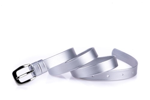Pasek damski klasyczny srebrny