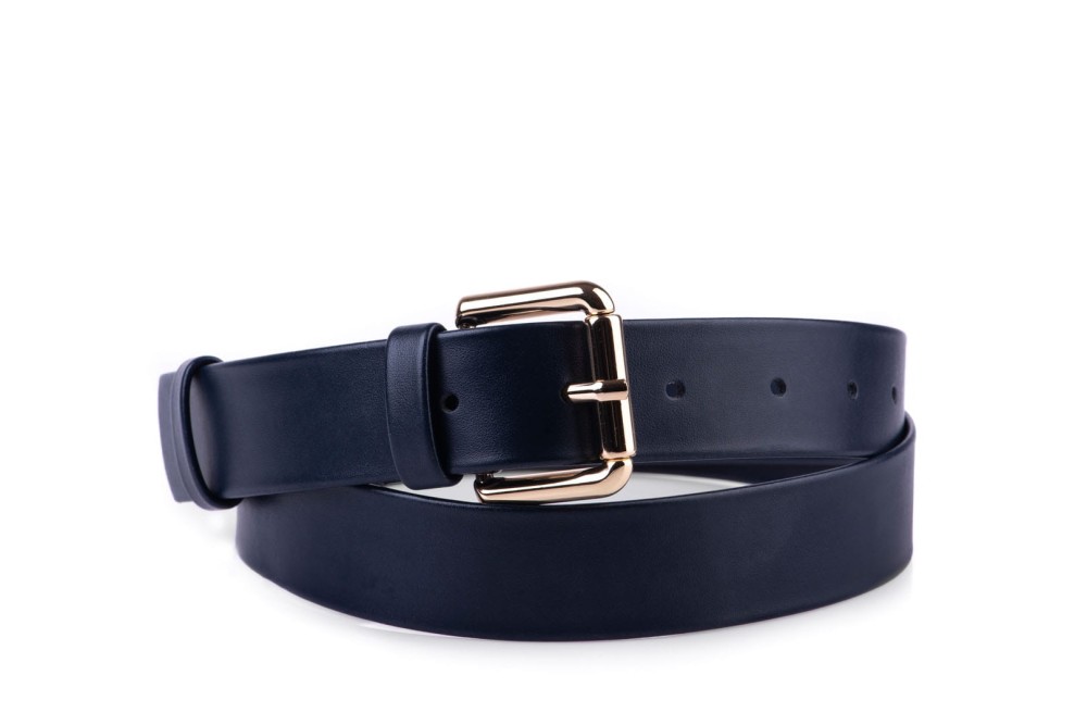 Pasek damski klasyczny granatowy mat