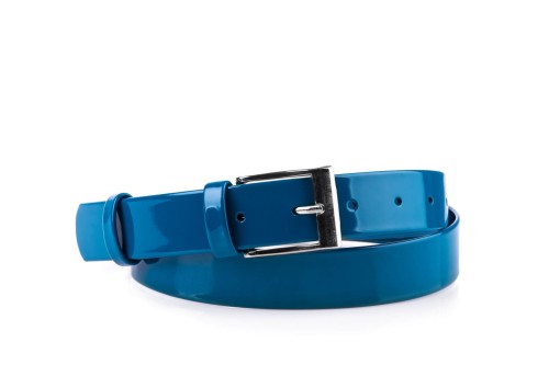 Pasek damski klasyczny lazurowy lakier