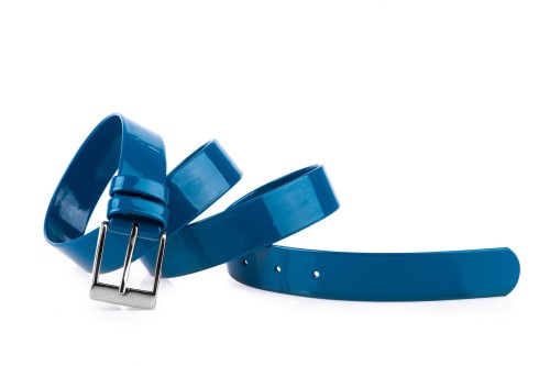 Pasek damski klasyczny lazurowy lakier