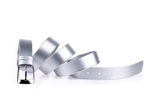 Pasek damski klasyczny srebrny