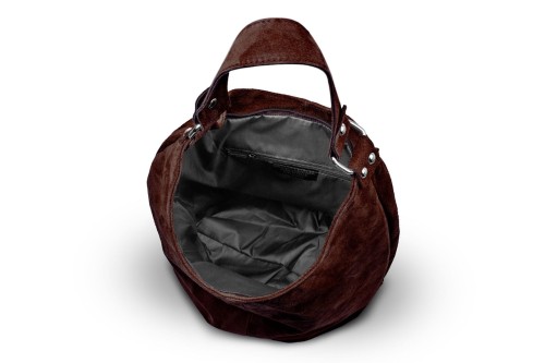 Torba Skórzana Vera Pelle Zamszowy Worek Brązowa