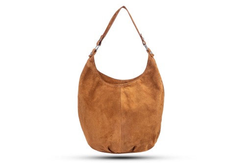 Torba Skórzana Vera Pelle Zamszowy Worek Ruda