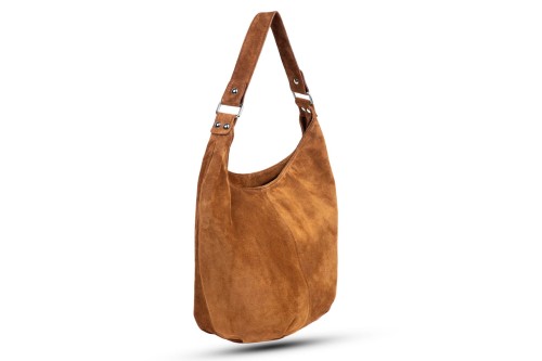 Torba Skórzana Vera Pelle Zamszowy Worek Ruda