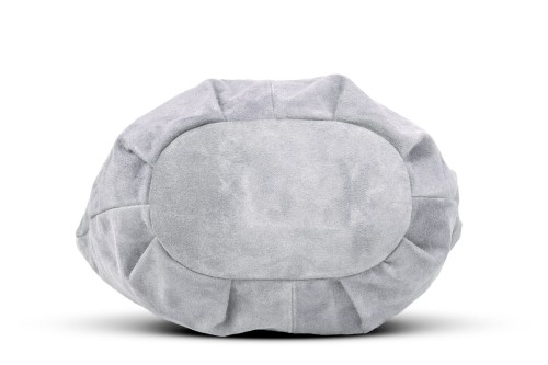 Torba Skórzana Vera Pelle Zamszowy Worek Szara