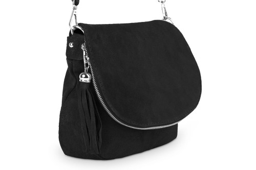 Torebka Skórzana Chlebak Vera Pelle Zamszowa Czarna (3).jpg