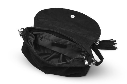 Torebka Skórzana Chlebak Vera Pelle Zamszowa Czarna (6).jpg